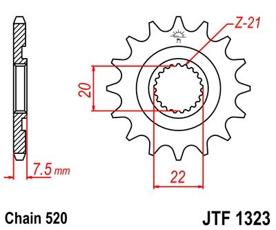 JTSPROCKETS Chain Pinion JTF1323.12 for Mitsubishi L200 K60T