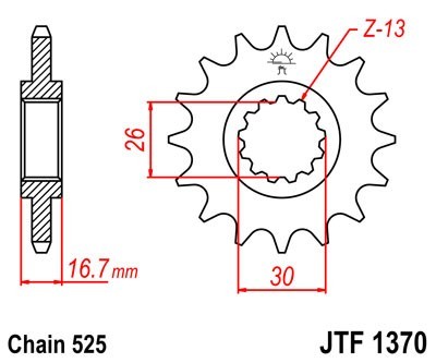 JTSPROCKETS Chain Pinion JTF1370.16