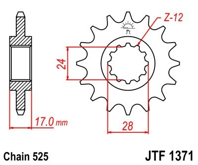 JTSPROCKETS Chain Pinion JTF1371.14