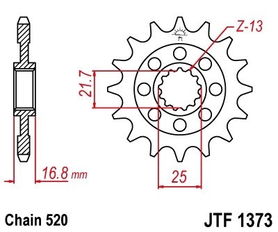 JTSPROCKETS Chain Pinion JTF1373.17