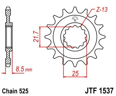 JTSPROCKETS Chain Pinion JTF1537.16