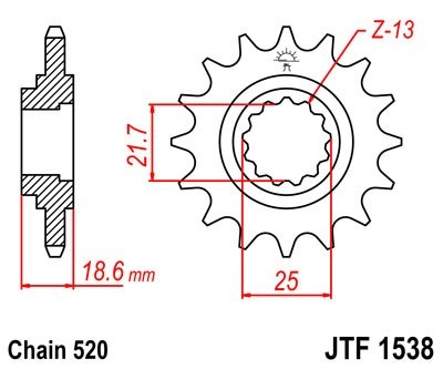 JTSPROCKETS Chain Pinion JTF1538.15