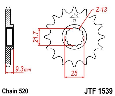 JTSPROCKETS Chain Pinion JTF1539.14