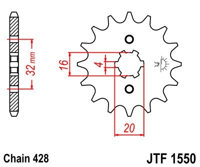 JTSPROCKETS Chain Pinion JTF1550.14