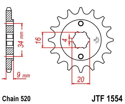 JTSPROCKETS Chain Pinion JTF1554.13