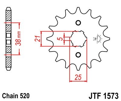 JTSPROCKETS Chain Pinion JTF1573.13