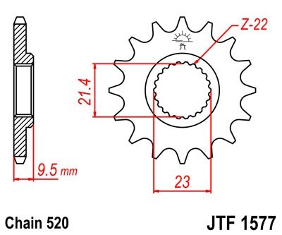 JTSPROCKETS Chain Pinion JTF1577.15