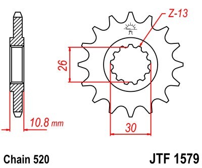 JTSPROCKETS Chain Pinion JTF1579.16