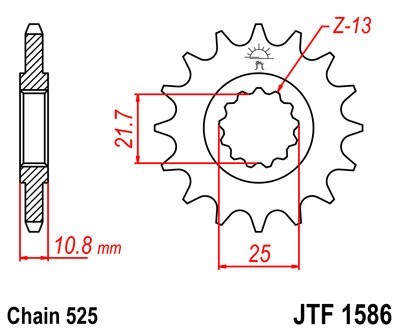 JTSPROCKETS Chain Pinion JTF1586.16