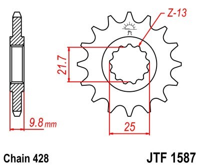 JTSPROCKETS Chain Pinion JTF1587.19