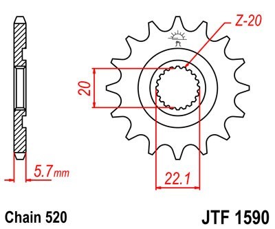 JTSPROCKETS Chain Pinion JTF1590.12
