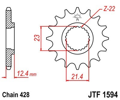 JTSPROCKETS Chain Pinion JTF1594.15