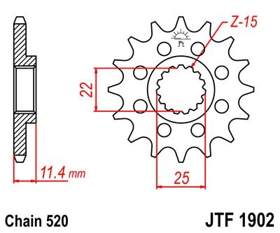 JTSPROCKETS Chain Pinion JTF1902.14