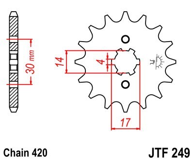 JTSPROCKETS Chain Pinion JTF249.14