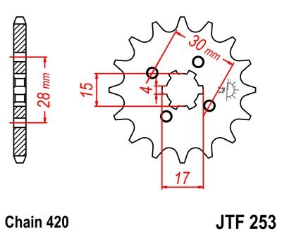 JTSPROCKETS Chain Pinion JTF253.12