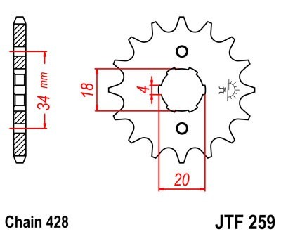 JTSPROCKETS Chain Pinion JTF259.14