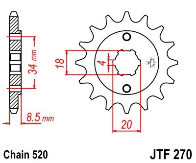 JTSPROCKETS Chain Pinion JTF270.15