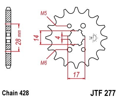 JTSPROCKETS Chain Pinion JTF277.13