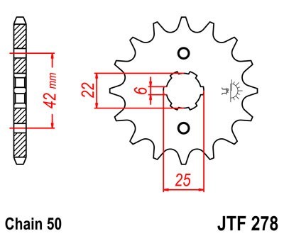 JTSPROCKETS Chain Pinion JTF278.17