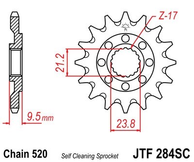 JTSPROCKETS Chain Pinion JTF284.13SC