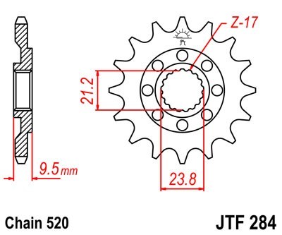 JTSPROCKETS Chain Pinion JTF284.15