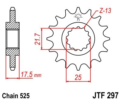 JTSPROCKETS Chain Pinion JTF297.15