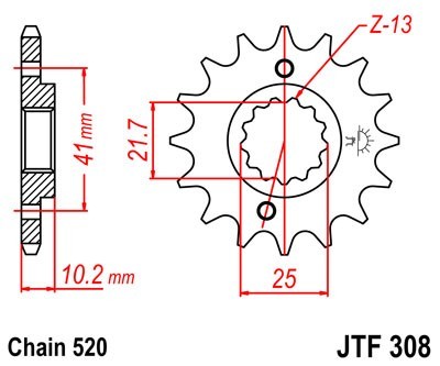 JTSPROCKETS Chain Pinion JTF308.14