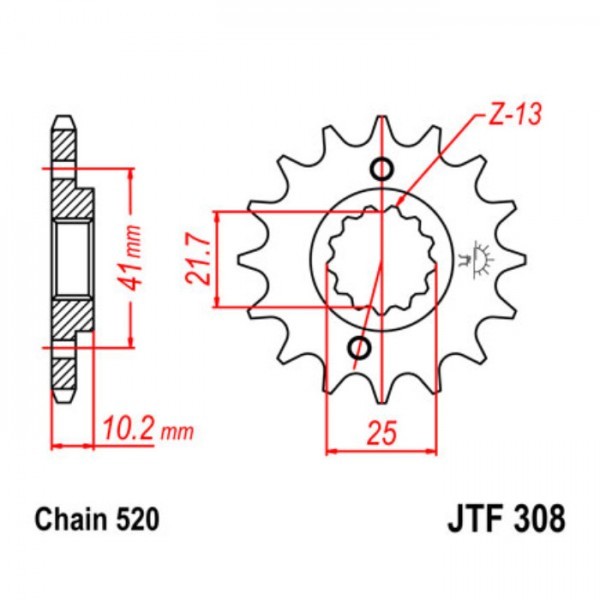 JTSPROCKETS Chain Pinion JTF308.15RB