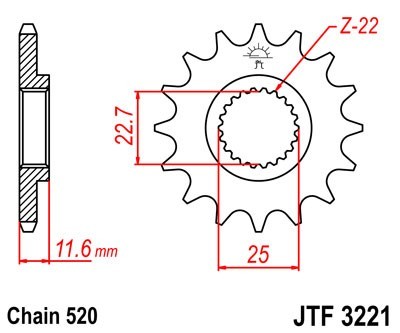 JTSPROCKETS Chain Pinion JTF3221.13