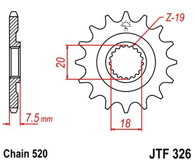 JTSPROCKETS Chain Pinion JTF326.12