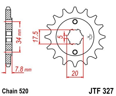 JTSPROCKETS Chain Pinion JTF327.12