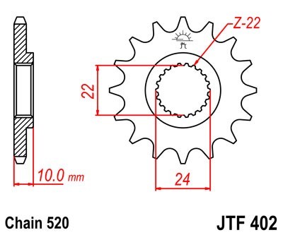 Kettenritzel JTSPROCKETS JTF402.15