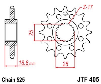 JTSPROCKETS Chain Pinion JTF405.20