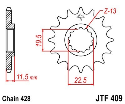 Kettenritzel JTSPROCKETS JTF409.16