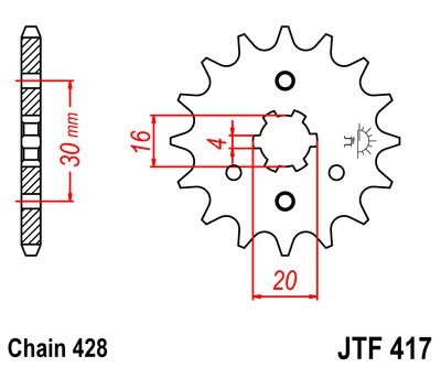 JTSPROCKETS Chain Pinion JTF417.15