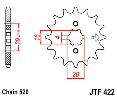 JTSPROCKETS Chain Pinion JTF422.12