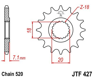 JTSPROCKETS Chain Pinion JTF427.11