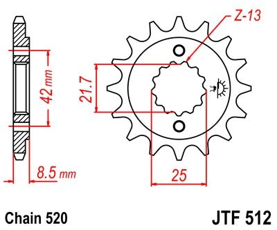 JTSPROCKETS Chain Pinion JTF512.15