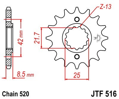 JTSPROCKETS Chain Pinion JTF516.14