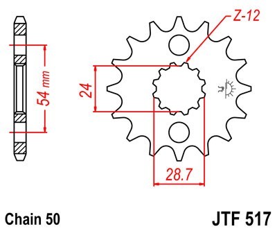 JTSPROCKETS Chain Pinion JTF517.17