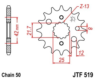 JTSPROCKETS Chain Pinion JTF519.15