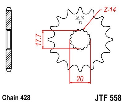 JTSPROCKETS Chain Pinion JTF558.14