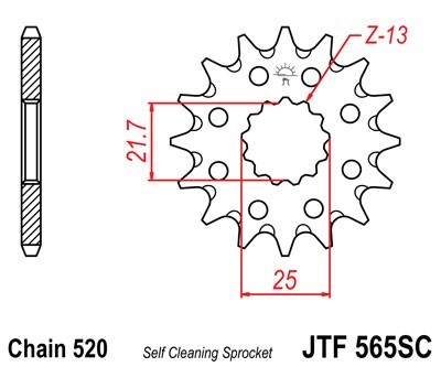 JTSPROCKETS Chain Pinion JTF565.12SC