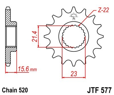 JTSPROCKETS Chain Pinion JTF577.15RB