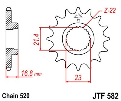 JTSPROCKETS Chain Pinion JTF582.16