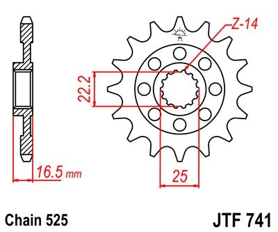 JTSPROCKETS Chain Pinion JTF741.15