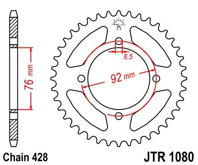 JTSPROCKETS Chain Sprocket JTR1080.39