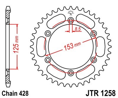 JTSPROCKETS Chain Sprocket JTR1258.54