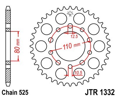 JTSPROCKETS Chain Sprocket JTR1332.44
