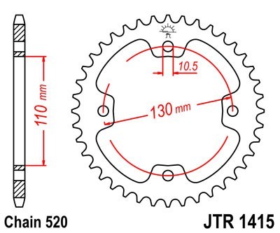 JTSPROCKETS Chain Sprocket JTR1415.38